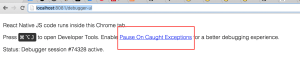 Pause on Caught Exceptions